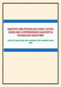 ANATOMY AND PHYSIOLOGY EXAM 1 STUDY GUIDE AND COMPREHENSIVE ANATOMY & PHYSIOLOGY EXAM PREP