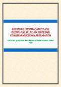 ADVANCED HUMAN ANATOMY AND PHYSIOLOGY 201 STUDY GUIDE AND COMPREHENSIVE EXAM PREPARATION