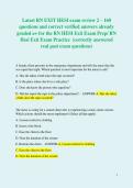 Latest RN EXIT HESI exam review 2 &ndash; 160 questions and correct verified answers already graded a&plus; for the RN HESI Exit Exam Prep&sol; RN Hesi Exit Exam Practice  &lpar;correctly answered real past exam questions&rpar;