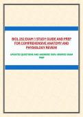 BIOL 252 EXAM 1 STUDY GUIDE AND PREP FOR COMPREHENSIVE ANATOMY AND PHYSIOLOGY REVIEW