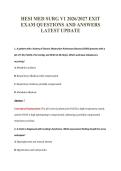 HESI MED SURG V1 2026&sol;2027 EXIT&NewLine;EXAM QUESTIONS AND ANSWERS&NewLine;LATEST UPDATE