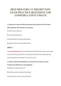 HESI MED SURG V2 2026&sol;2027 EXIT&NewLine;EXAM PRACTICE QUESTIONS AND&NewLine;ANSWERS LATEST UPDATE