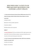 HESI MED SURG V4 EXIT EXAM&NewLine;PREPARATION QUESTIONS AND&NewLine;ANSWERS LATEST UPDATE