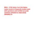 WGU - C722 Units 2 to 8 OA Styles Latest recent & frequently tested exam with questions and verified accurate solutions &lpar;detailed & elaborated&rpar; GRADED A&plus;&period;
