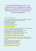 Newest RN EXIT HESI exam review &ndash; 160 questions and correct verified answers already graded a&plus; for the RN HESI Exit Exam Prep&sol; RN Hesi Exit Exam Practice  &lpar;correctly answered real past exam questions&rpar;