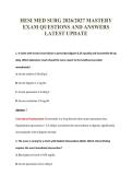HESI MED SURG 2026&sol;2027 MASTERY&NewLine;EXAM QUESTIONS AND ANSWERS&NewLine;LATEST UPDATE
