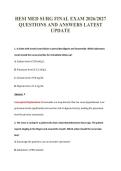HESI MED SURG FINAL EXAM 2026&sol;2027&NewLine;QUESTIONS AND ANSWERS LATEST&NewLine;UPDATE
