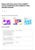 BUSML 3250 FINAL EXAM WITH CORRECT ACTUAL QUESTIONS AND CORRECTLY WELL DEFINED ANSWER