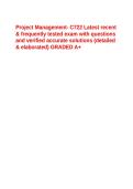 Project Management- C722 Latest recent & frequently tested exam with questions and verified accurate solutions &lpar;detailed & elaborated&rpar; GRADED A&plus;&period;