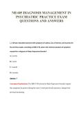 NR 605 DIAGNOSIS MANAGEMENT IN&NewLine;PSYCHIATRIC PRACTICE EXAM&NewLine;QUESTIONS AND ANSWERS