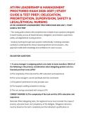 ATI RN LEADERSHIP & MANAGEMENT PROCTORED EXAM 2026&ndash;2027 &vert; STUDY GUIDE & TEST PREP &vert; DELEGATION&comma; PRIORITIZATION&comma; SUPERVISION&comma; SAFETY & LEGAL&sol;ETHICAL NURSING