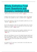 Milady esthetics exam latest 2026 &vert; 2027 package deal Questions and Answers All Verified