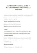 NGN HESI RN CRITICAL CARE V1&NewLine;EXAM QUESTIONS AND CORRECT&NewLine;ANSWERS