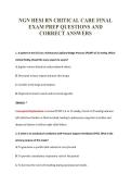 NGN HESI RN CRITICAL CARE FINAL&NewLine;EXAM PREP QUESTIONS AND&NewLine;CORRECT ANSWERS