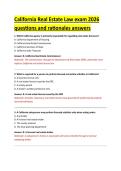 California Real Estate Law exam 2026 &NewLine;questions and rationales answers 
