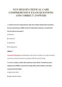 NGN HESI RN CRITICAL CARE&NewLine;COMPREHENSIVE EXAM QUESTIONS&NewLine;AND CORRECT ANSWERS