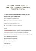 NGN HESI RN CRITICAL CARE&NewLine;PRACTICE EXAM QUESTIONS AND&NewLine;CORRECT ANSWERS