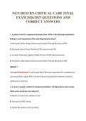NGN HESI RN CRITICAL CARE FINAL&NewLine;EXAM 2026&sol;2027 QUESTIONS AND&NewLine;CORRECT ANSWERS