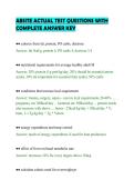 ABSITE ACTUAL TEST QUESTIONS WITH&NewLine;COMPLETE ANSWER KEY
