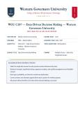 WGU C207 &lpar;LATEST EDITION&rpar; Data-Driven Decision Making &vert; Complete Questions & Verified Answers &vert; 100&percnt; Correct &vert; Grade A &ndash; Western Governors University