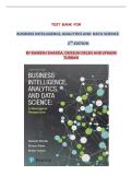 &NewLine;TEST BANK FOR&NewLine;&NewLine;BUSINESS INTELLIGENCE&comma; ANALYTICS AND  DATA SCIENCE 4TH EDITION&NewLine;BY RAMESH SHARDA&comma; DURSUN DELEN AND EFRAIM TURBAN&NewLine;
