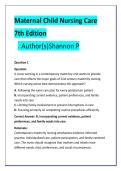 Maternal Child Nursing Care 7th Edition &ndash; All Chapters Test Bank &vert; NCLEX Nursing Exam Practice&comma; Correct Answers & Verified Rationales