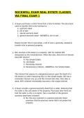 ROCKWELL EXAM REAL ESTATE CLASSES WA FINAL EXAM &sol;GRADED A&plus;