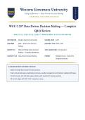 WGU C207 Data-Driven Decision Making &lpar;LATEST EDITION&rpar; &vert; Complete Q&A Review with Verified Answers &vert; 100&percnt; Correct &vert; Grade A &ndash; Western Governors University