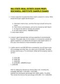 WA STATE REAL ESTATE EXAM PREP  WITH CORRECT ANSWERS