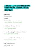 ACCT 3001 LSU COMPREHENSIVE EXAM&NewLine;QUESTIONS AND CORRECT ANSWERS&NewLine;STUDY GUIDE