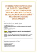 ICC CODE ENFORCEMENT TECHNICIAN &lbrace;CE-T&rcub; NEWEST EVALUATED EXAM PRACTICE 300 QUESTIONS &vert;ORIGINAL QUESTIONS & ANSWERS &vert;DETAILED RATIONALES &vert;HINTED COMPLETE EXAM PREP GRADED A&plus;&ast;INSTANT DOWNLOAD PDF&ast;