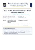 WGU C207 &lpar;LATEST EDITION&rpar; Data-Driven Decision Making &vert; Objective Assessment Q&A Review &vert; Complete Questions & Verified Answers &vert; 100&percnt; Correct &vert; Grade A &ndash; Western Governors University