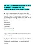 AIC 300 CLAIM IN AN EVOLVING WORLD&NewLine;COMPLETE EXAMINATION TEST&NewLine;QUESTIONS WITH VERIFIED SOLUTIONS&NewLine;