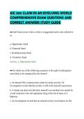 AIC 300 CLAIM IN AN EVOLVING WORLD&NewLine;COMPREHENSIVE EXAM QUESTIONS AND&NewLine;CORRECT ANSWERS STUDY GUIDE