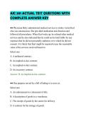 AIC 301 ACTUAL TEST QUESTIONS WITH&NewLine;COMPLETE ANSWER KEY
