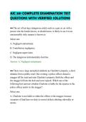 AIC 301 COMPLETE EXAMINATION TEST&NewLine;QUESTIONS WITH VERIFIED SOLUTIONS