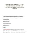 NR 605 COMPREHENSIVE EXAM&colon;&NewLine;PSYCHIATRIC DIAGNOSIS AND&NewLine;MANAGEMENT QUESTIONS AND&NewLine;ANSWERS