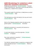 AAMI Microbiology for embalmers Latest 2026-2027 Questions and Answers&period;