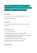 AMA PCM MARKETING MANAGEMENT&NewLine;COMPREHENSIVE EXAM QUESTIONS AND&NewLine;CORRECT ANSWERS STUDY GUIDE