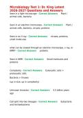 Microbiology Test 1 Dr&period; King Latest 2026-2027 Questions and Answers