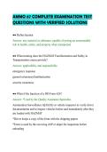 AMMO 67 COMPLETE EXAMINATION TEST&NewLine;QUESTIONS WITH VERIFIED SOLUTIONS
