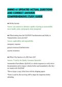 AMMO 67 UPDATED ACTUAL QUESTIONS&NewLine;AND CORRECT ANSWERS&NewLine;COMPREHENSIVE STUDY GUIDE