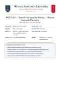 WGU C207 &lpar;LATEST EDITION&rpar; Data-Driven Decision Making &vert; Complete Questions & Verified Answers &vert; 100&percnt; Correct &vert; Grade A &ndash; Western Governors University