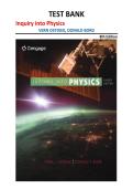 Test Bank Inquiry into Physics 8th Edition Ostdiek Bord