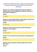 SMOG CHECK INSPECTOR EXAM - COMPLETE QUESTIONS AND&NewLine;DETAILED SOLUTIONS LATEST UPDATE THIS YEAR JUST&NewLine;RELEASED