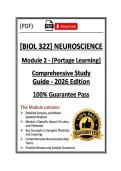 BIOL322&sol;BIOL 322 Neuroscience Module 2 &vert; Portage Learning &vert; 26&sol;27&vert;Q&A Actual &lpar;PDF&rpar;