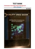 Test Bank Information Technology Project Management 8th Edition Kathy Schwalbe