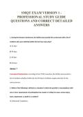 SMQT EXAM VERSION 1 -&NewLine;PROFESSIONAL STUDY GUIDE&NewLine;QUESTIONS AND CORRECT DETAILED&NewLine;ANSWERS