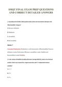 SMQT FINAL EXAM PREP QUESTIONS&NewLine;AND CORRECT DETAILED ANSWERS