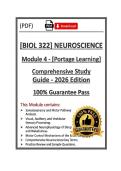 BIOL322&sol;BIOL 322 Neuroscience Module 4 &vert; Portage Learning &vert; 26&sol;27&vert;Q&A Actual &lpar;PDF&rpar;